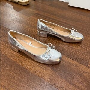 a new day Silver Women's Heeled Ballet Shoes